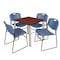 Kee Kee Square Table & Chair Set, Wood, Metal, Polypropylene Top TB3030CHBPCM44BE - alternate 1